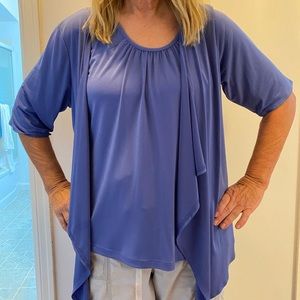 NWOT Susan Graver Liquid Knit Lace Open Two Piece